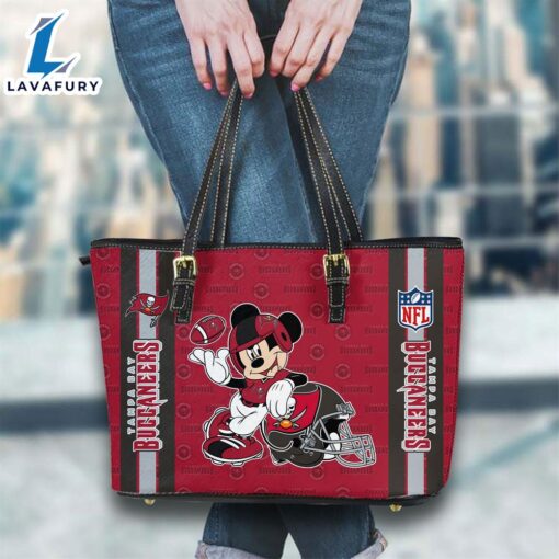 Tampa Bay Buccaneers NFL Mickey Women Leather Tote Bag