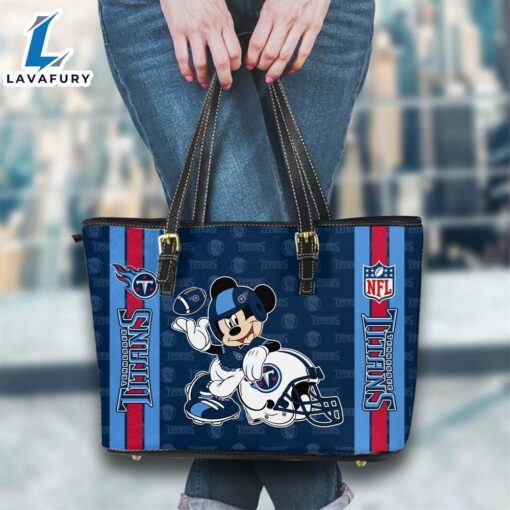 Tennessee Titans NFL Mickey Women Leather Tote Bag