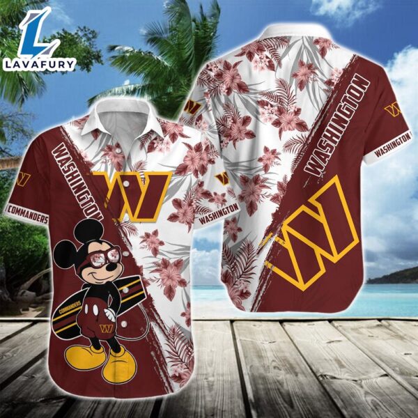 Washington Commanders Team NFL Mickey Hawaiian Beach Shirt