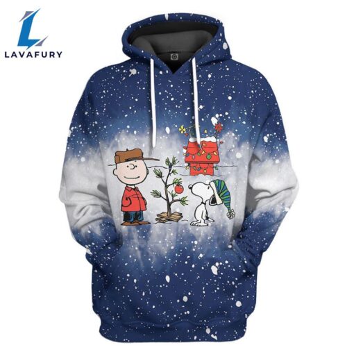 3d Happy Christmas With Charlie Brown And Snoopy Custom Hoodie Tshirt Apparel