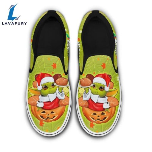 Baby Yoda Disney Halloween Thanksgiving Christmas Slip On Shoes