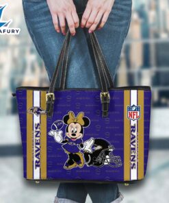 Baltimore Ravens NFL Minnie Women Leather Tote Bag