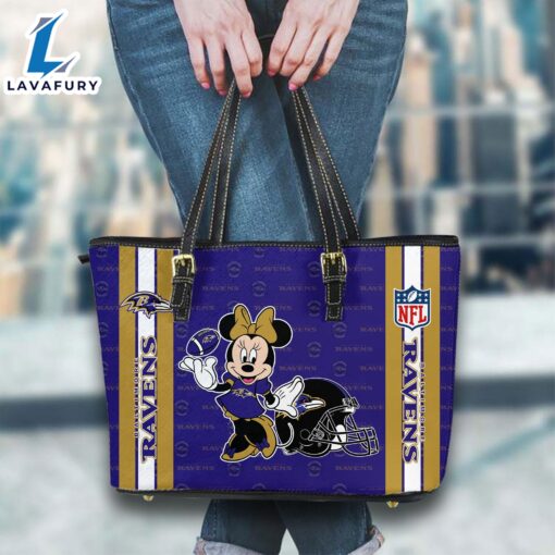 Baltimore Ravens NFL Minnie Women Leather Tote Bag