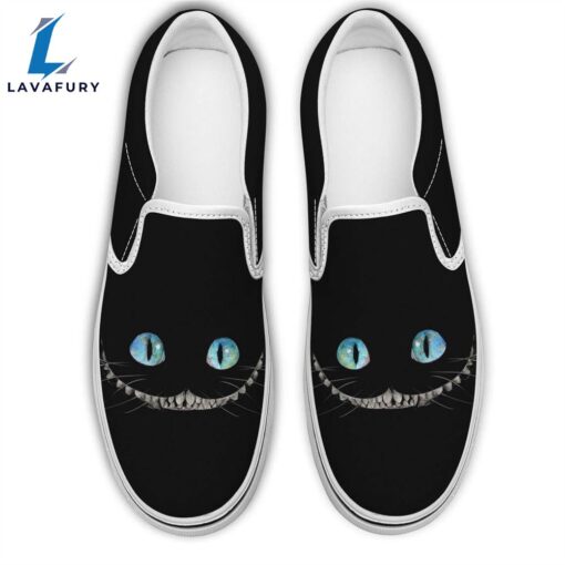 Cheshire Cat Alice’s Adventures In Wonderland Movie Printed Vans Slip On Shoes Halloween Gift