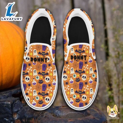 Custom Name Funny Ghost Spooky Season Halloween Funny Slip On Shoes