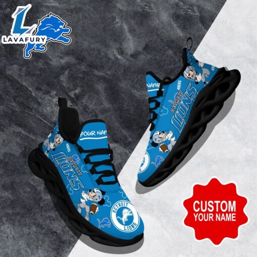 Custom Name Mickey Detroit Lions Clunky Shoes