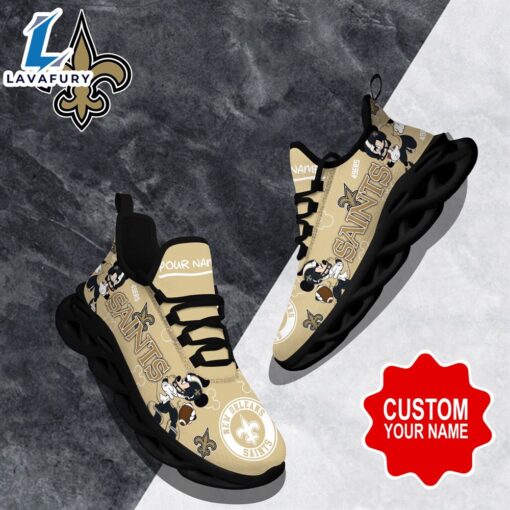 Custom Name Mickey New Orleans Saints Clunky Shoes