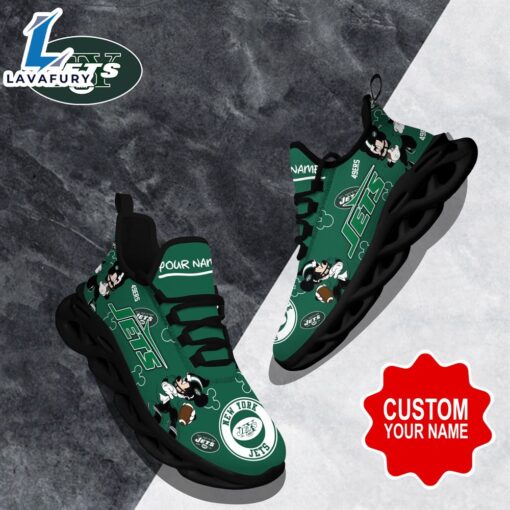 Custom Name Mickey New York Jets Clunky Shoes