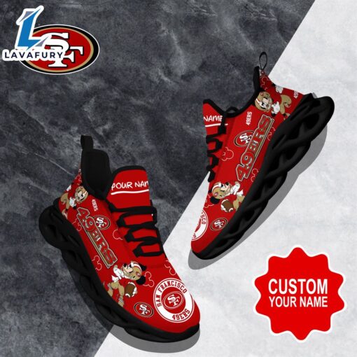 Custom Name Mickey San Francisco 49ers Clunky Shoes