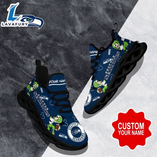 Custom Name Mickey Seattle Seahawks Clunky Shoes