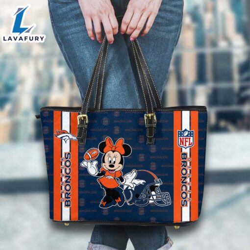 Denver Broncos NFL Minnie Women Leather Tote Bag