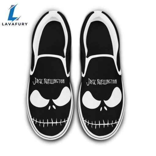 Disney Jack Skellington Black White Halloween Slip On Shoes