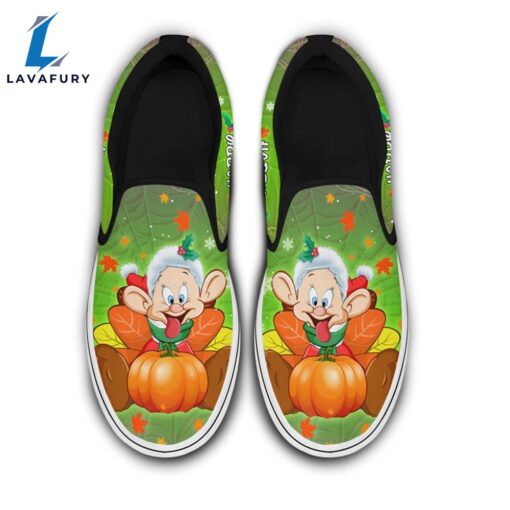 Dopey Green Disney Halloween Thanksgiving Christmas Dopey 7 Dwarfs Slip On Shoes