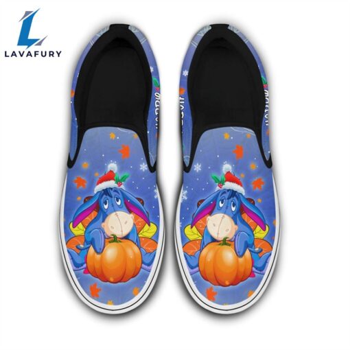 Eeyore Blue Disney Halloween Thanksgiving Christmas Hallothanksmas Slip On Shoes