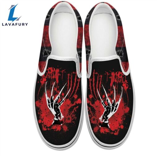 Freddy Krueger The Nightmare On Elm Street Movie Printed Vans Slip On Shoes Halloween Gift