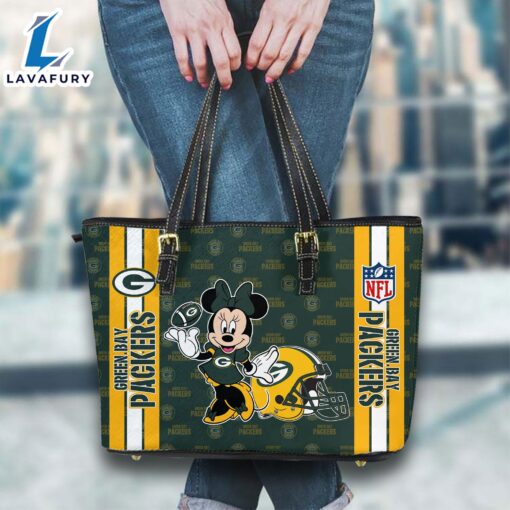 Green Bay Packers NFL Minnie Women Leather Tote Bag