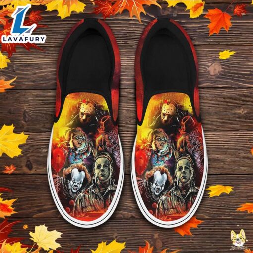 Halloween Horror Killer Friday The 13th Freddy Krueger Slip On Shoes