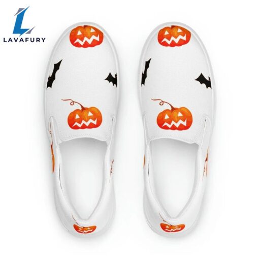 Halloween Horror Pumpkin Bats Slip On Shoes