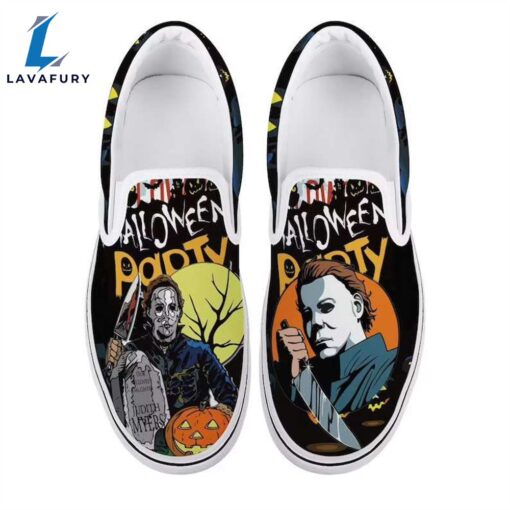 Halloween Michael Myers Custom Printed Horror Movie Birthday Halloween Slip On Shoes