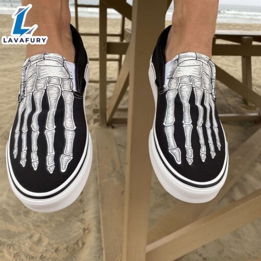 Halloween Skeleton Feet X-Ray Casual Vans Slip On Shoes