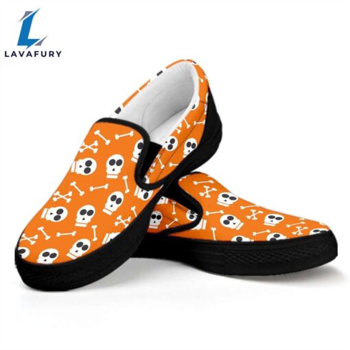 Halloween Skull Pattern Casual Vans Slip On Shoes