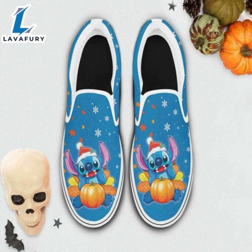 Halloween Stitch Disney Halloween Thanksgiving Christmas Happy Hallothanksmas Slip On Shoes