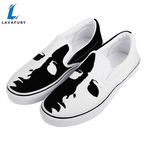 Halloween The Shape Michael Myers Face Casual Vans Slip On Shoes