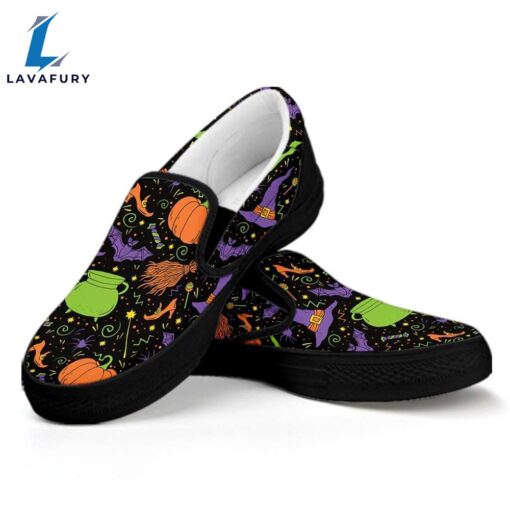 Halloween Wizard Pattern Casual Vans Slip On Shoes