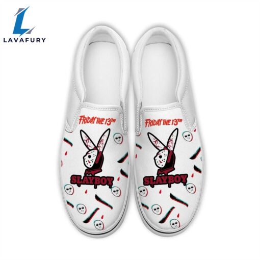 Horror Movie Friday 13th Slayboy Printed Vans Slip On Shoes Halloween Gift