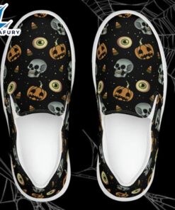 Horror Pumpkin Skull Eyes Pattern…