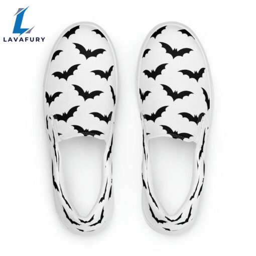 It’s Freakin Bats Goth Halloween Slip On Shoes