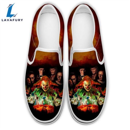 Jack The Clown Horror Movie Printed Vans Slip On Shoes Halloween Gift