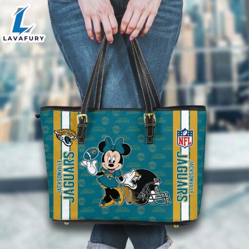 Jacksonville Jaguars NFL Minnie Women Leather Tote Bag