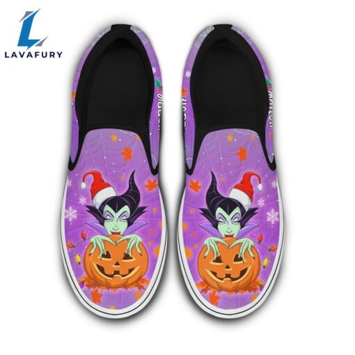 Maleficent Disney Villains Halloween Thanksgiving Christmas Hallothanksmas Slip On Shoes