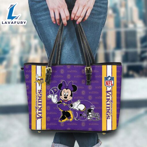 Minnesota Vikings NFL Minnie Women Leather Tote Bag