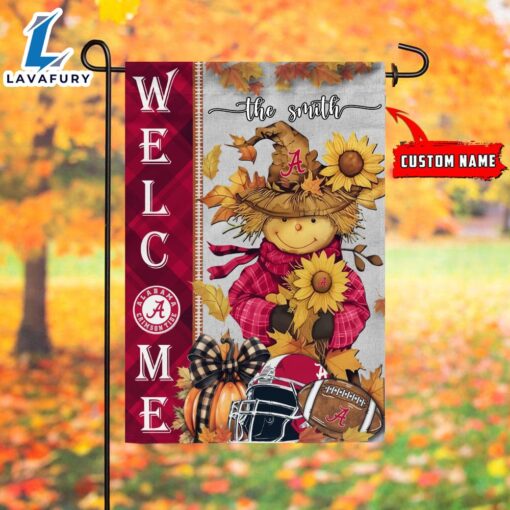 NCAA Alabama Crimson Tide Football Fall Scarecrows Grden Flag