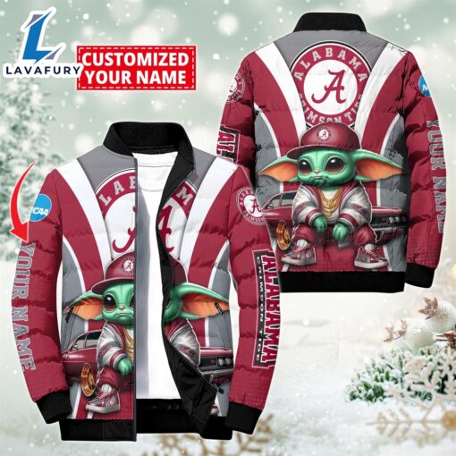 NCAA Alabama Crimson Tide Sport Baby Yoda Puffer Jacket For Fans