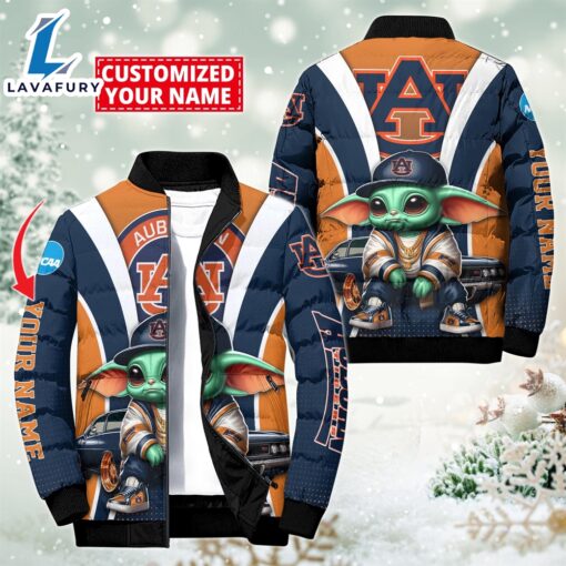 NCAA Auburn Tigers Sport Baby Yoda Puffer Jacket For Fans