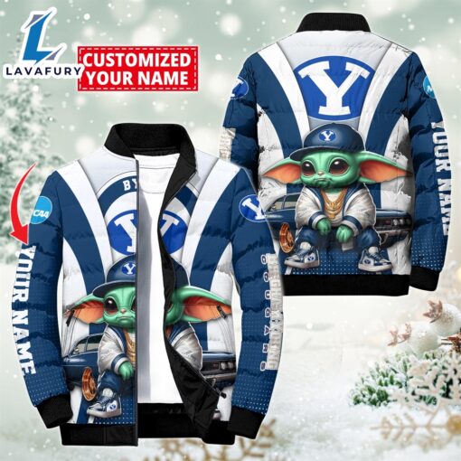 NCAA BYU Cougars Sport Baby Yoda Puffer Jacket For Fans