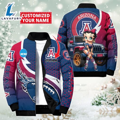 NCAA Disney Betty Boop Arizona Wildcats Sport Puffer Jacket For Fans