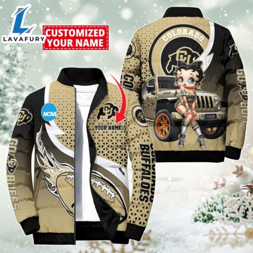 NCAA Disney Betty Boop Colorado Buffaloes Sport Puffer Jacket For Fans