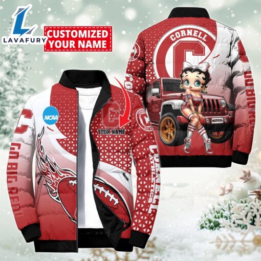 NCAA Disney Betty Boop Cornell Big Red Sport Puffer Jacket For Fans