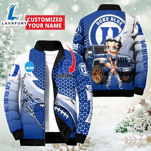 NCAA Disney Betty Boop Duke Blue Devils Sport Puffer Jacket For Fans