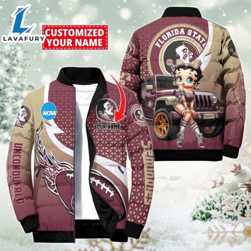 NCAA Disney Betty Boop Florida State Seminoles Sport Puffer Jacket For Fans