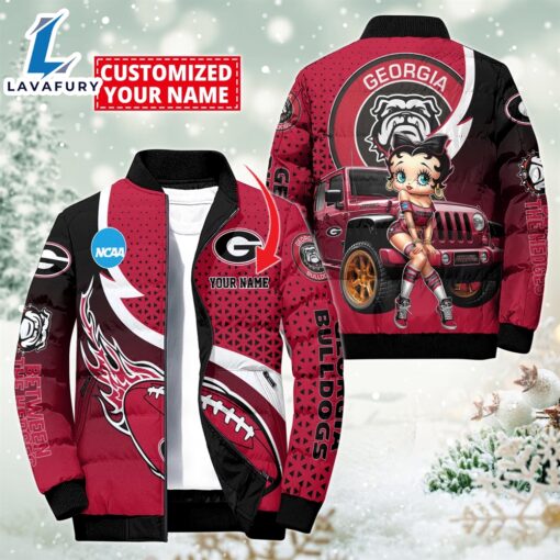 NCAA Disney Betty Boop Georgia Bulldogs Sport Puffer Jacket For Fans