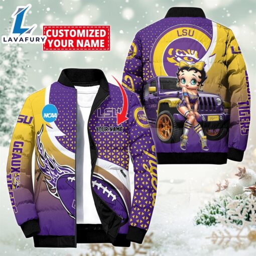 NCAA Disney Betty Boop LSU TIGERS Sport Puffer Jacket For Fans