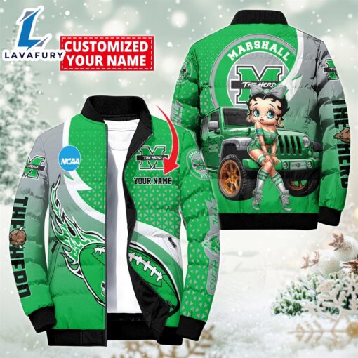 NCAA Disney Betty Boop Marshall Thundering Herd Sport Puffer Jacket For Fans