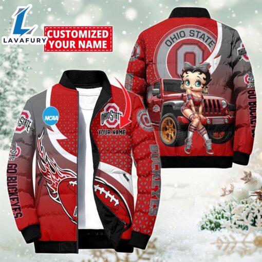 NCAA Disney Betty Boop Ohio State Buckeyes Sport Puffer Jacket For Fans