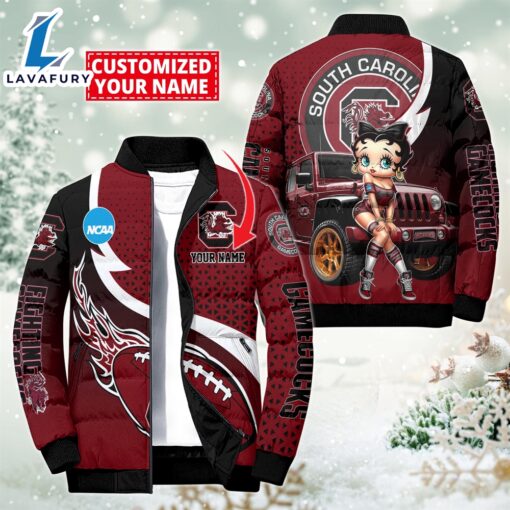 NCAA Disney Betty Boop South Carolina Gamecocks Sport Puffer Jacket For Fans