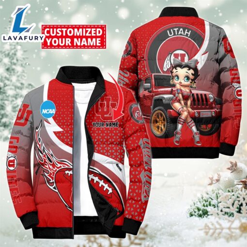 NCAA Disney Betty Boop Utah Utes Sport Puffer Jacket For Fans